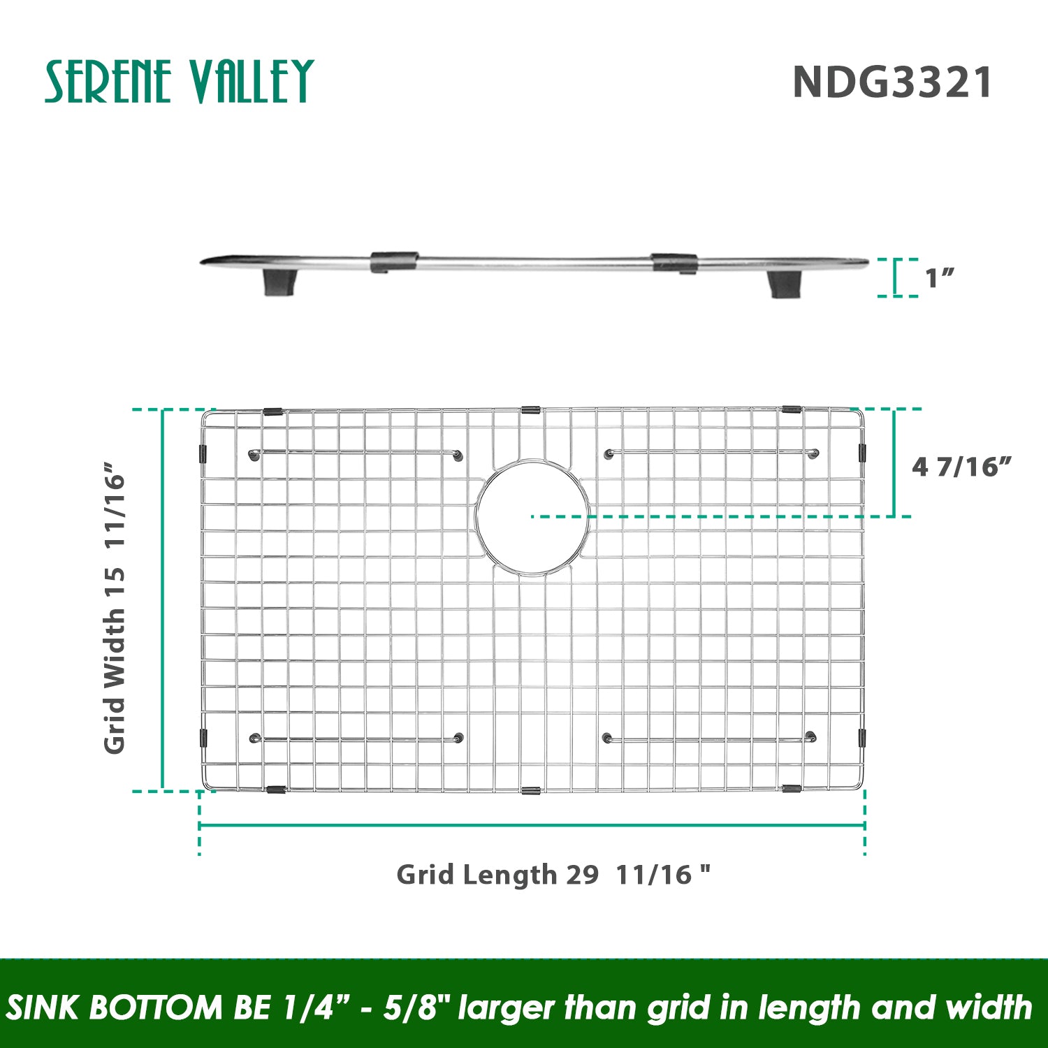 Sink Protector 30 x 16, NDG3321 dim 29 11/16" x 15 11/16"-Serene Valley