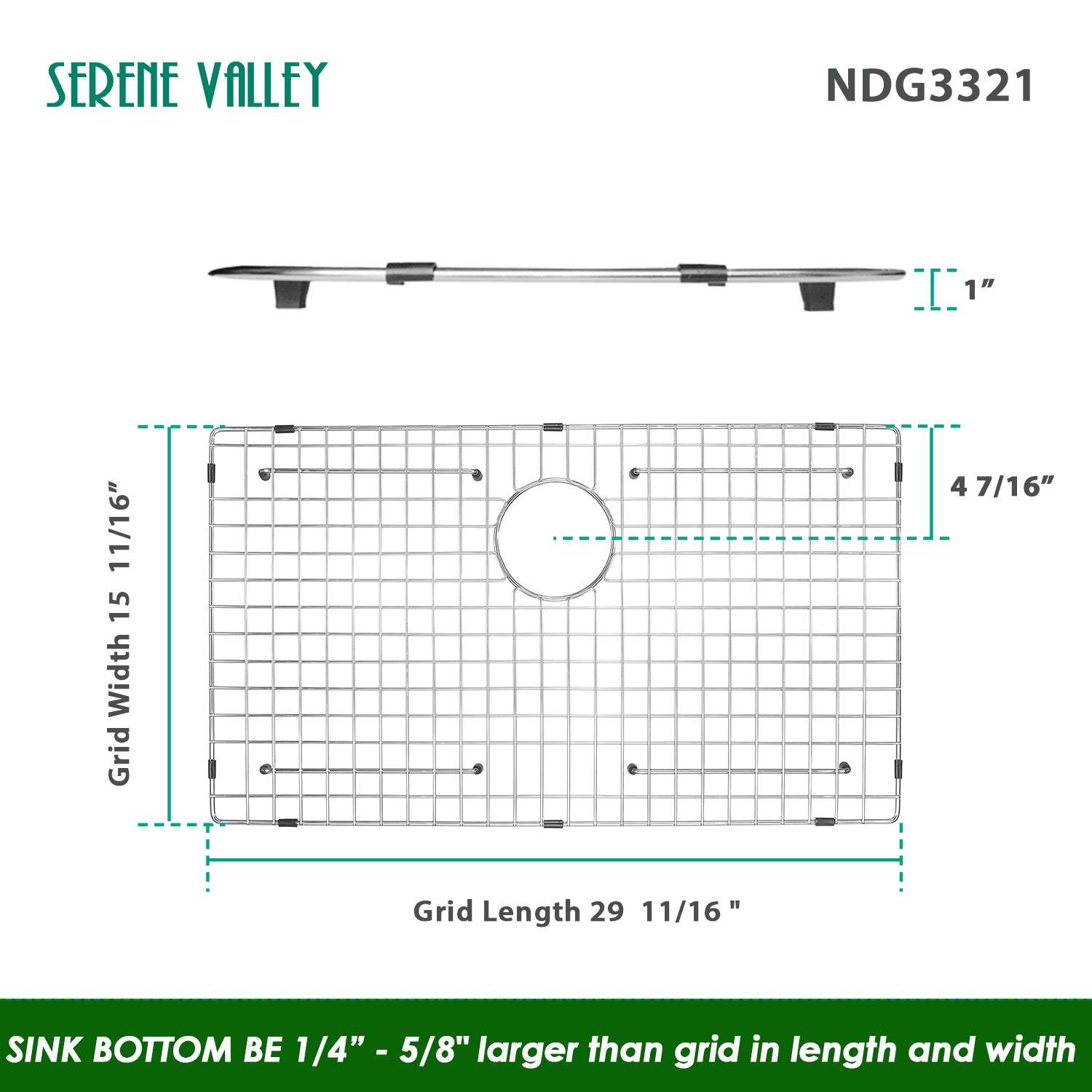 Sink Protector 30 x 16, NDG3321 dim 29 11/16" x 15 11/16"-Serene Valley