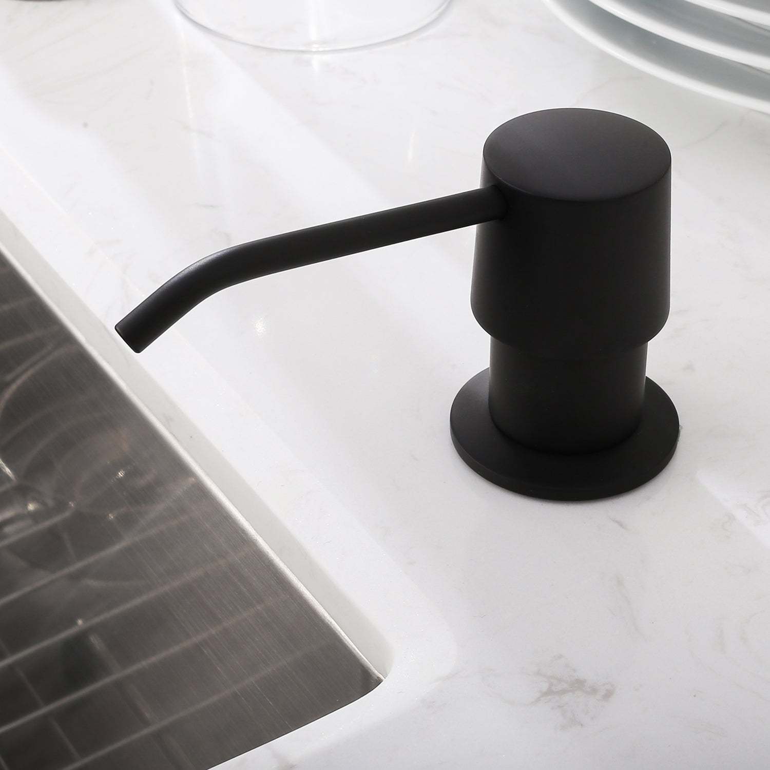 Kitchen Soap Dispenser NDS020MB, Solid Brass Construction with Refill-From-Top Capacity, Super Smooth and Durable Pump with Built-in Bottle-Serene Valley