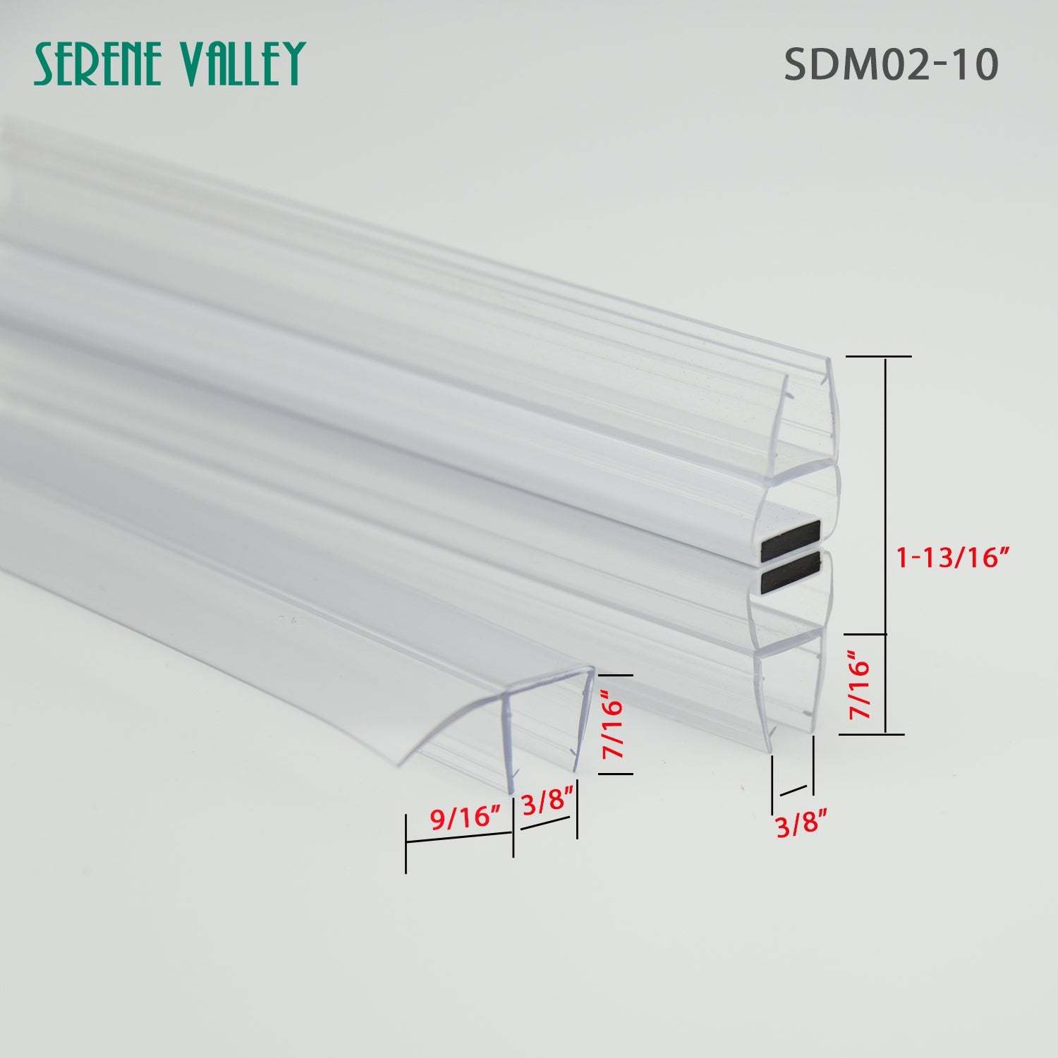 Serene Valley Sliding Shower Door Magnetic Strip Pair and Doorside Strip for 3/8" Glass, Strong Magnetic Force, 78" Magnetic Strip Pair Plus 78" Doorside Strip, 2pcs-Serene Valley