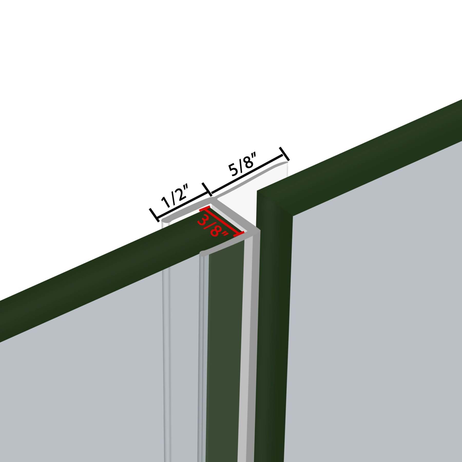 Frameless Shower Door Seal Strip for 3/8" Glass, Super Clear and Strong Material for Water Blocking - 79" Doorside Strip Plus 79" Bottom Strip, 2pcs SDP012-Serene Valley