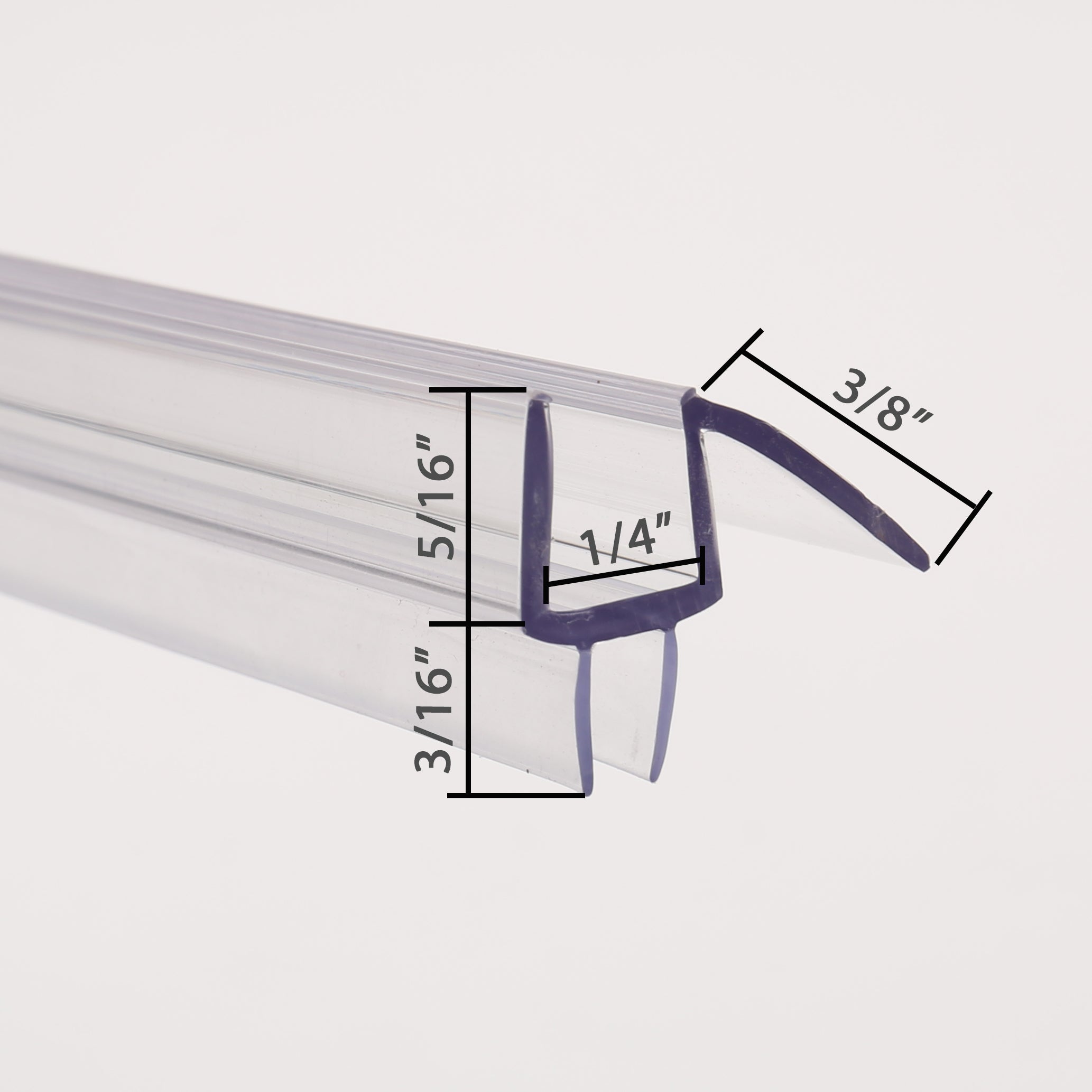 Frameless Shower Door Bottom Seal Strip for 1/4" Glass, Super Clear and Strong Material for Water Blocking - 39" Strip - 2pcs in one Pack SDP013-Serene Valley