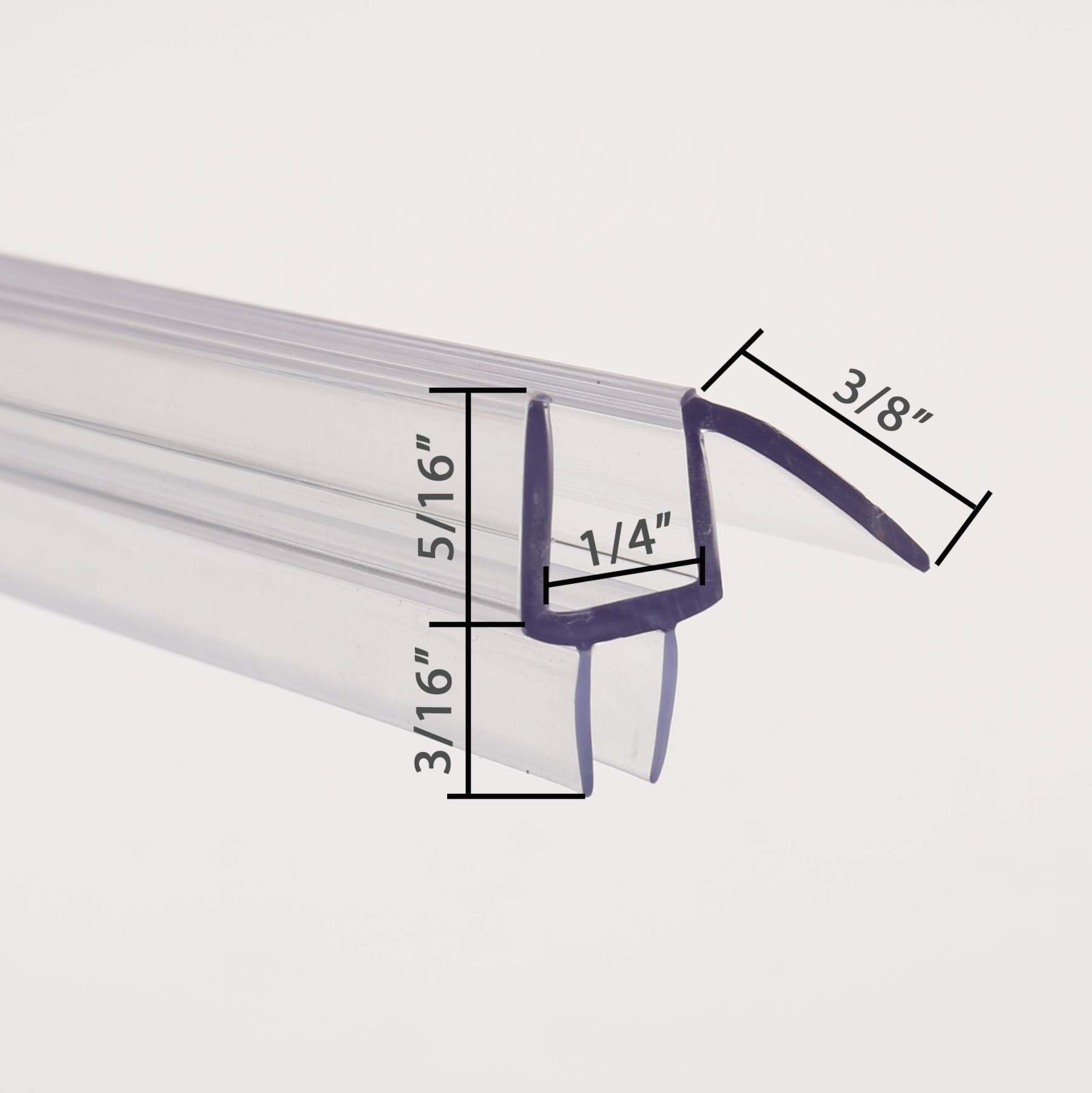 Frameless Shower Door Bottom Seal Strip for 1/4" Glass, Super Clear and Strong Material for Water Blocking - 39" Strip - 2pcs in one Pack SDP013-Serene Valley
