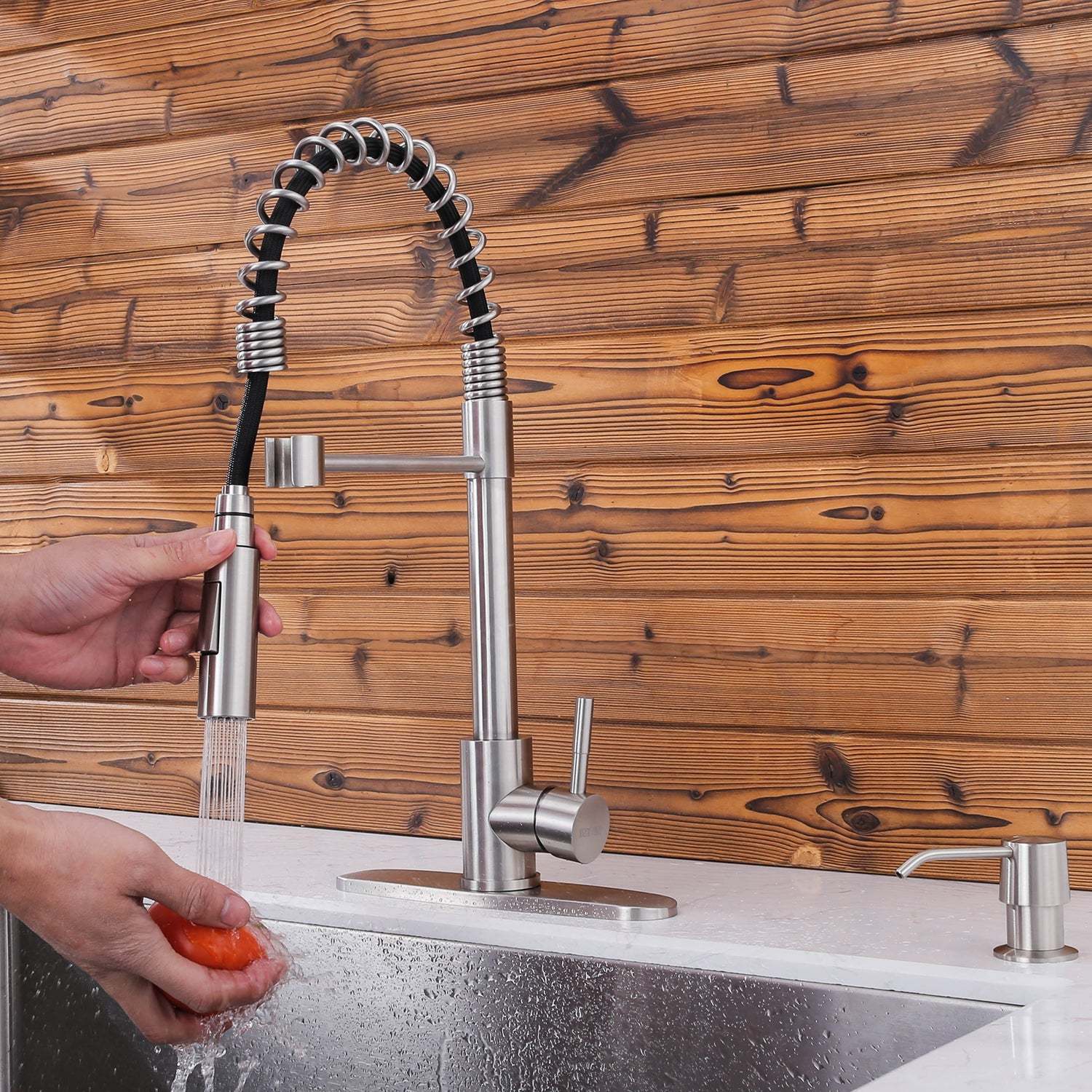 Pull-Out Sprayer Kitchen Faucet SNK310ST, Single Lever Handle, Stainless Steel ST Finish with cUPC/NSF/CEC Compliant Quality-Serene Valley