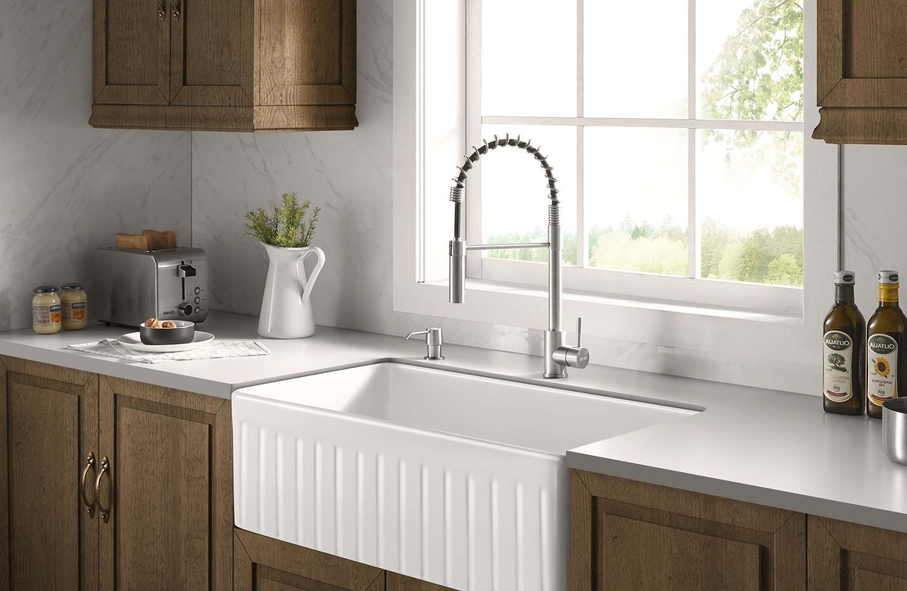 Pull-Out Sprayer Kitchen Faucet SNK310ST, Single Lever Handle, Stainless Steel ST Finish with cUPC/NSF/CEC Compliant Quality-Serene Valley