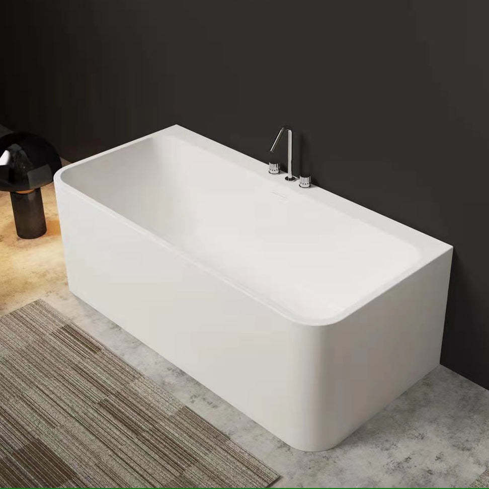 Serene Valley Freestanding Bathtub SVFBT8004-7135, Made of Pure Solid Surface Material with Drain, 71" L x 35" W Matte White, Hand Polished and Easy Maintenace-Serene Valley