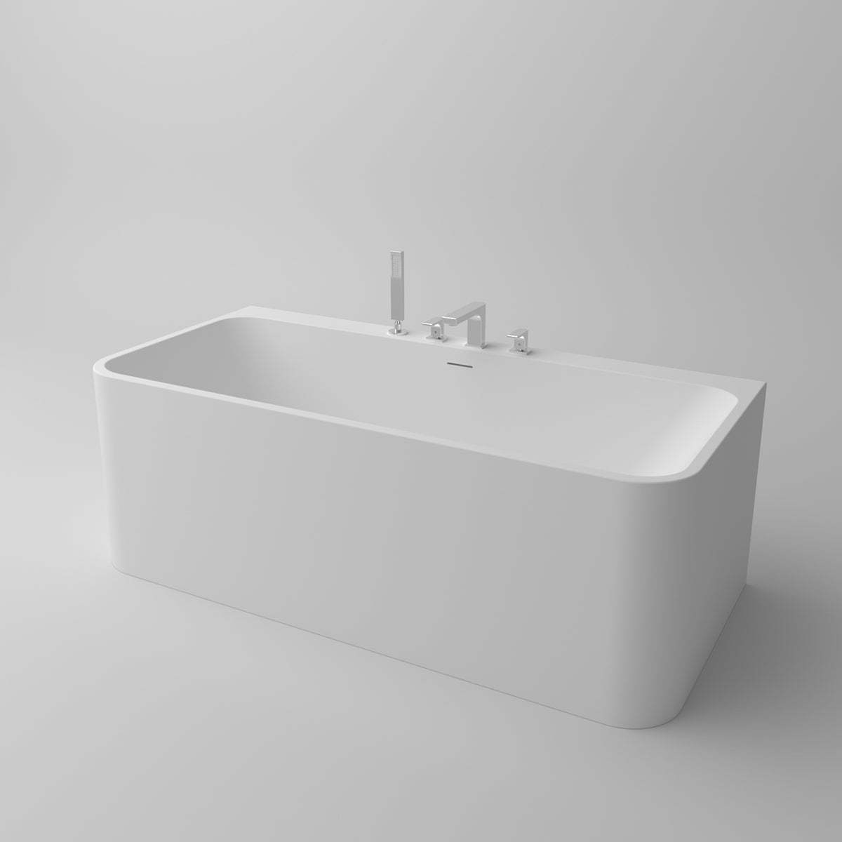 Serene Valley Freestanding Bathtub SVFBT8004-6732, Made of Pure Solid Surface Material with Drain, 67" L x 31.5" W Matte White, Hand Polished and Easy Maintenace-Serene Valley