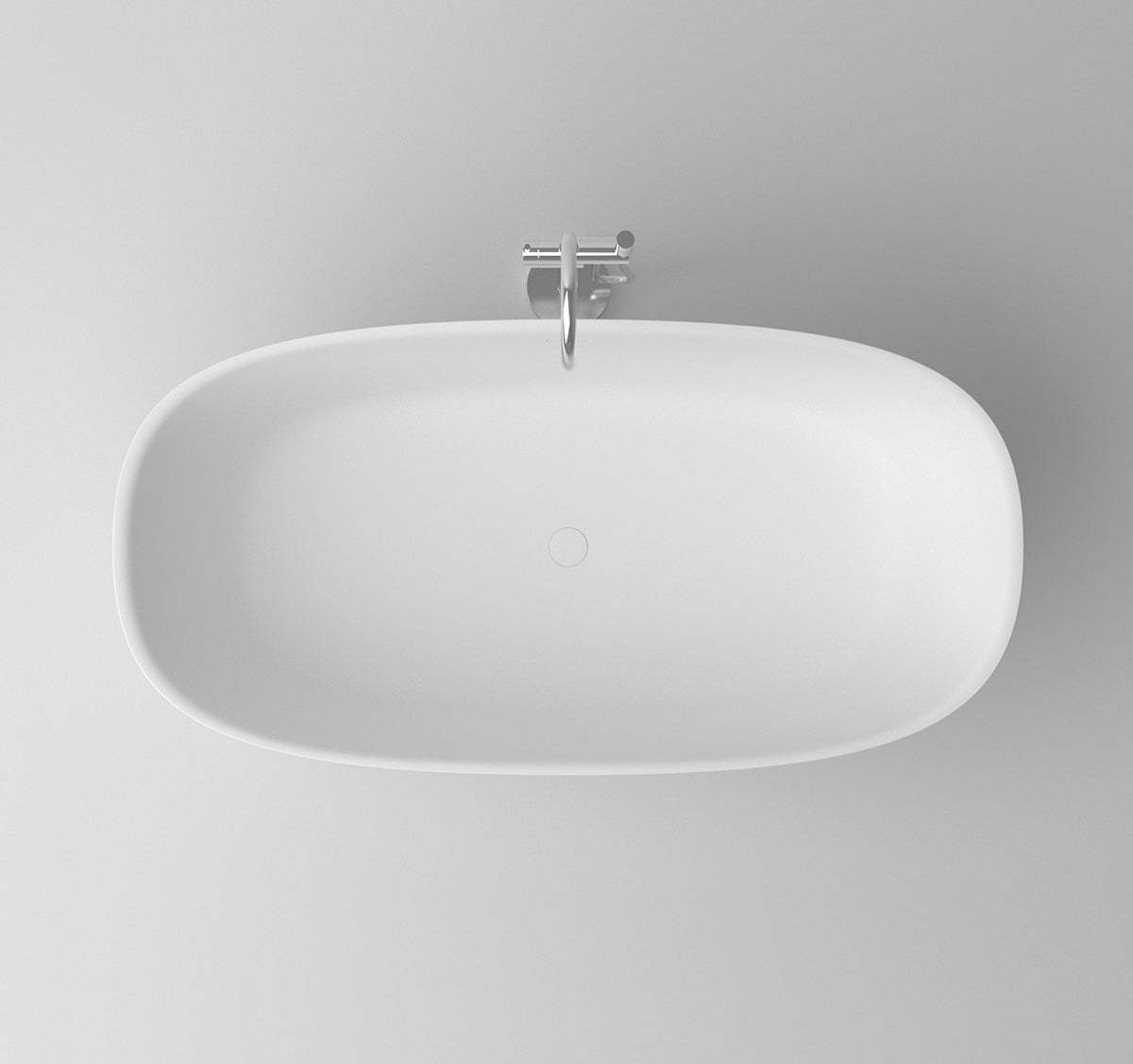 Serene Valley Freestanding Bathtub SVFBT8005-6734, Made of Pure Solid Surface Material with Drain, 67" L x 33.5" W Matte White, Hand Polished and Easy Maintenace-Serene Valley