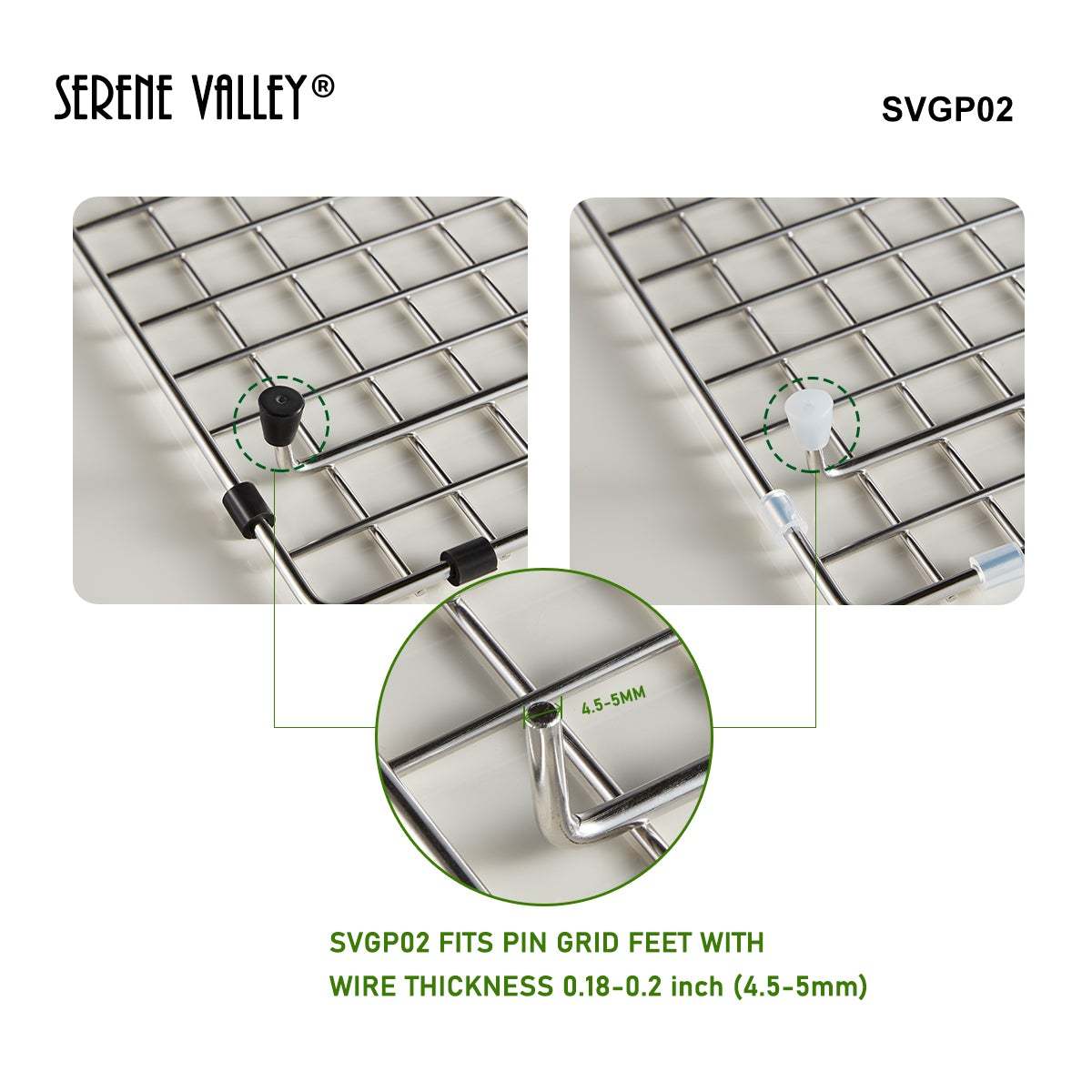 Serene Valley Replacement Feet and Bumpers for Stainless Steel Sink Grid SVGP02, Supersoft Silicone Material, Both Black and Clear Color Sets Included-Serene Valley
