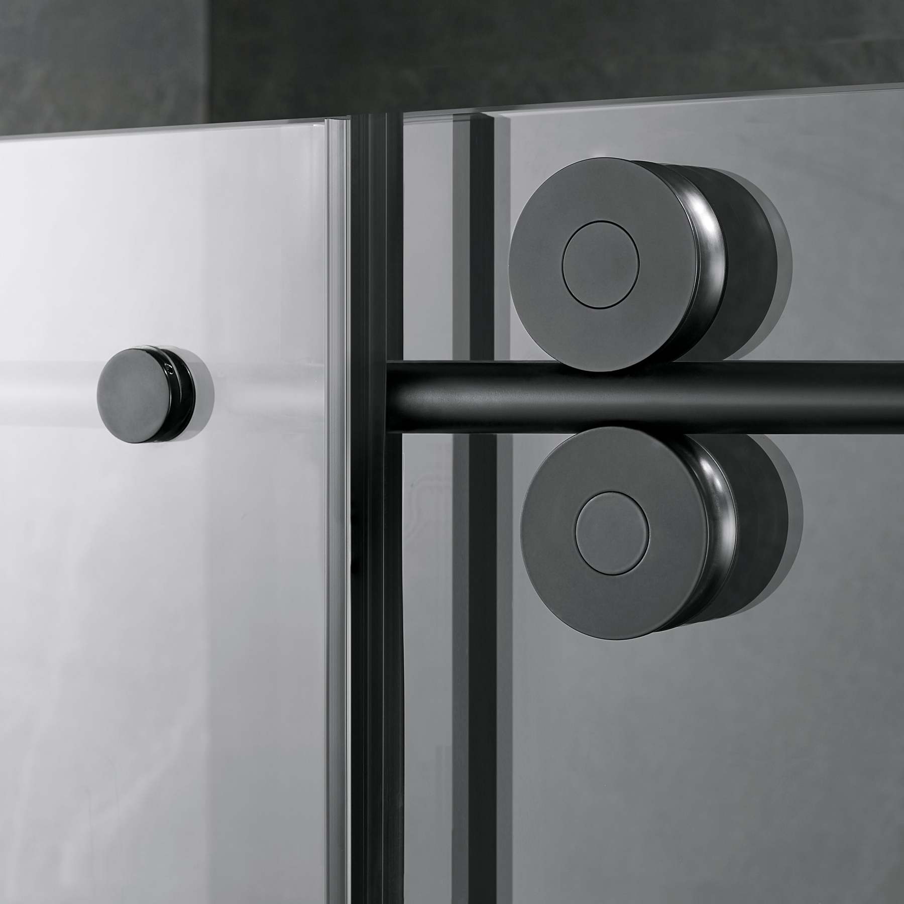 Serene Valley SVSD5001-6066MB Big Roller Frameless Sliding Shower Door - Superclear 3/8" Tempered Glass - 304 Stainless Steel Hardware in Matte Black 56"- 60"W x 66"H-Serene Valley