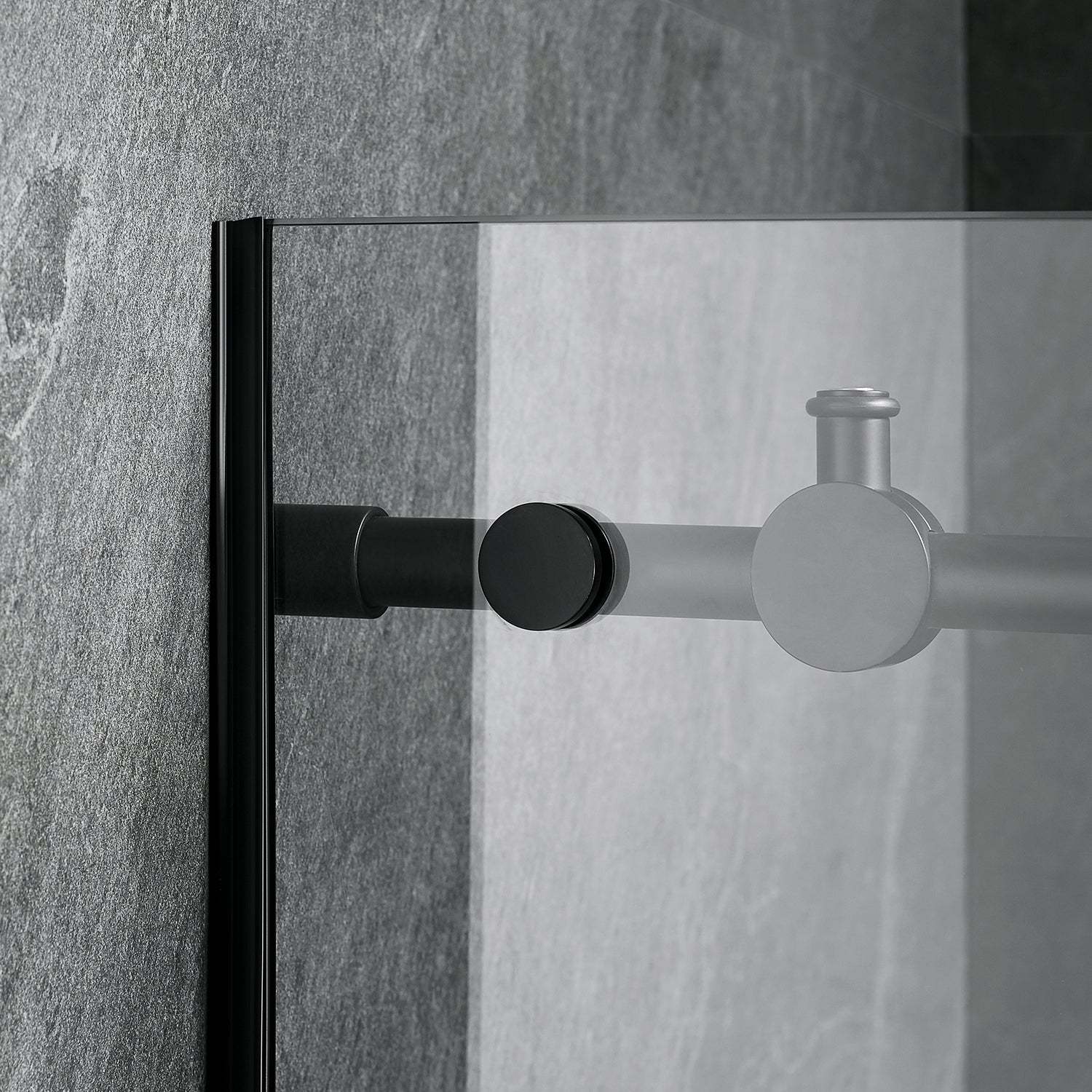 Serene Valley SVSD5001-6066MB Big Roller Frameless Sliding Shower Door - Superclear 3/8" Tempered Glass - 304 Stainless Steel Hardware in Matte Black 56"- 60"W x 66"H-Serene Valley