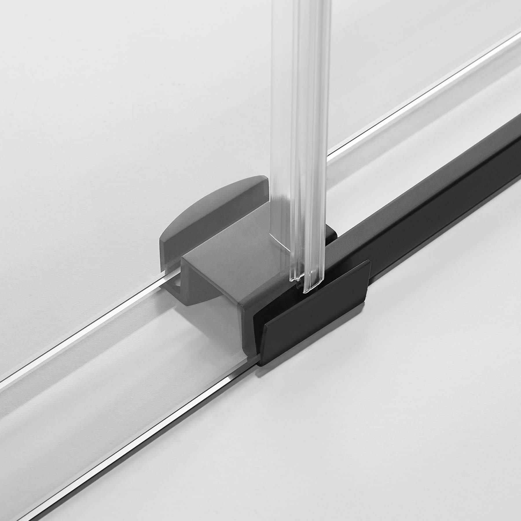 Serene Valley SVSD5001-4874MB Big Roller Frameless Sliding Shower Door - Superclear 3/8" Tempered Glass - 304 Stainless Steel Hardware in Matte Black 44"- 48"W x 74"H-Serene Valley