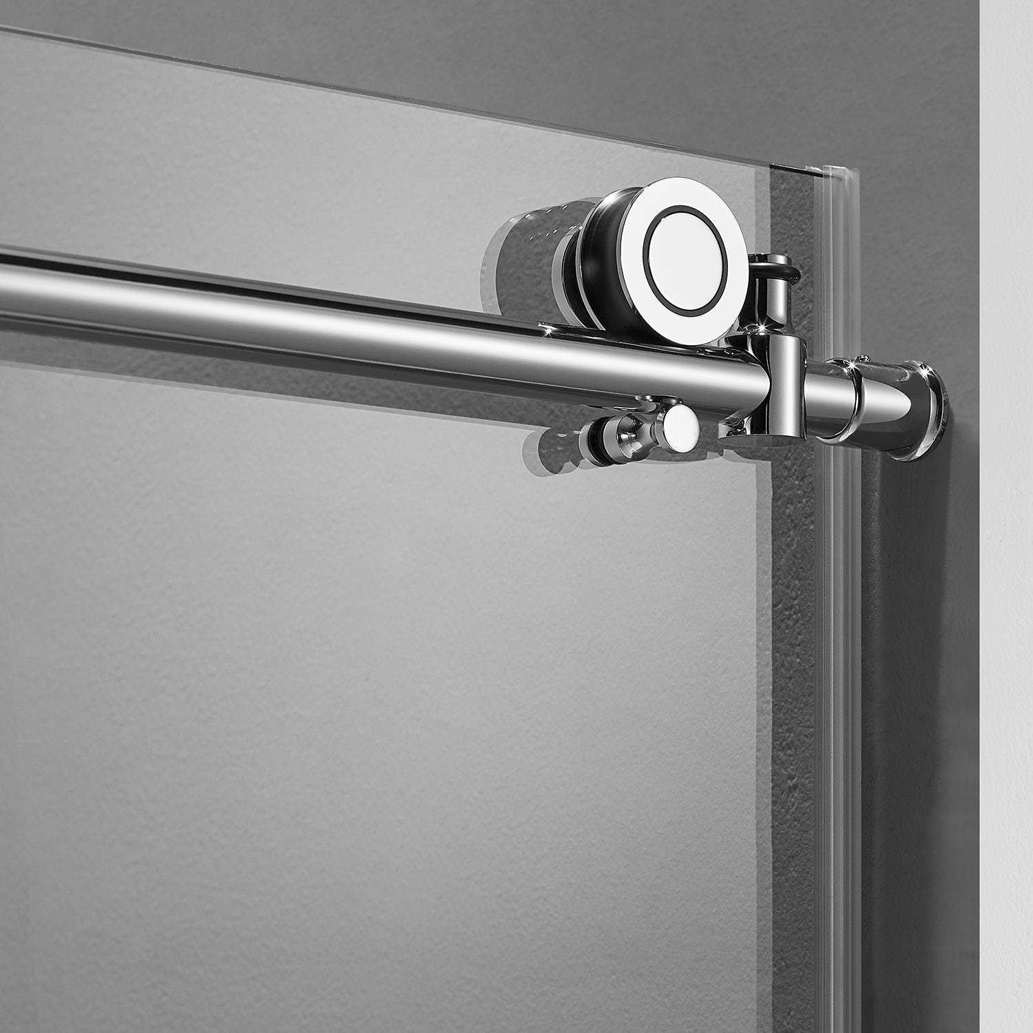 Serene Valley SVSD5002-6076CH Big Roller Frameless Sliding Shower Door - Superclear 3/8" Tempered Glass - 304 Stainless Steel Hardware in Chrome 56"- 60"W x 76"H-Serene Valley