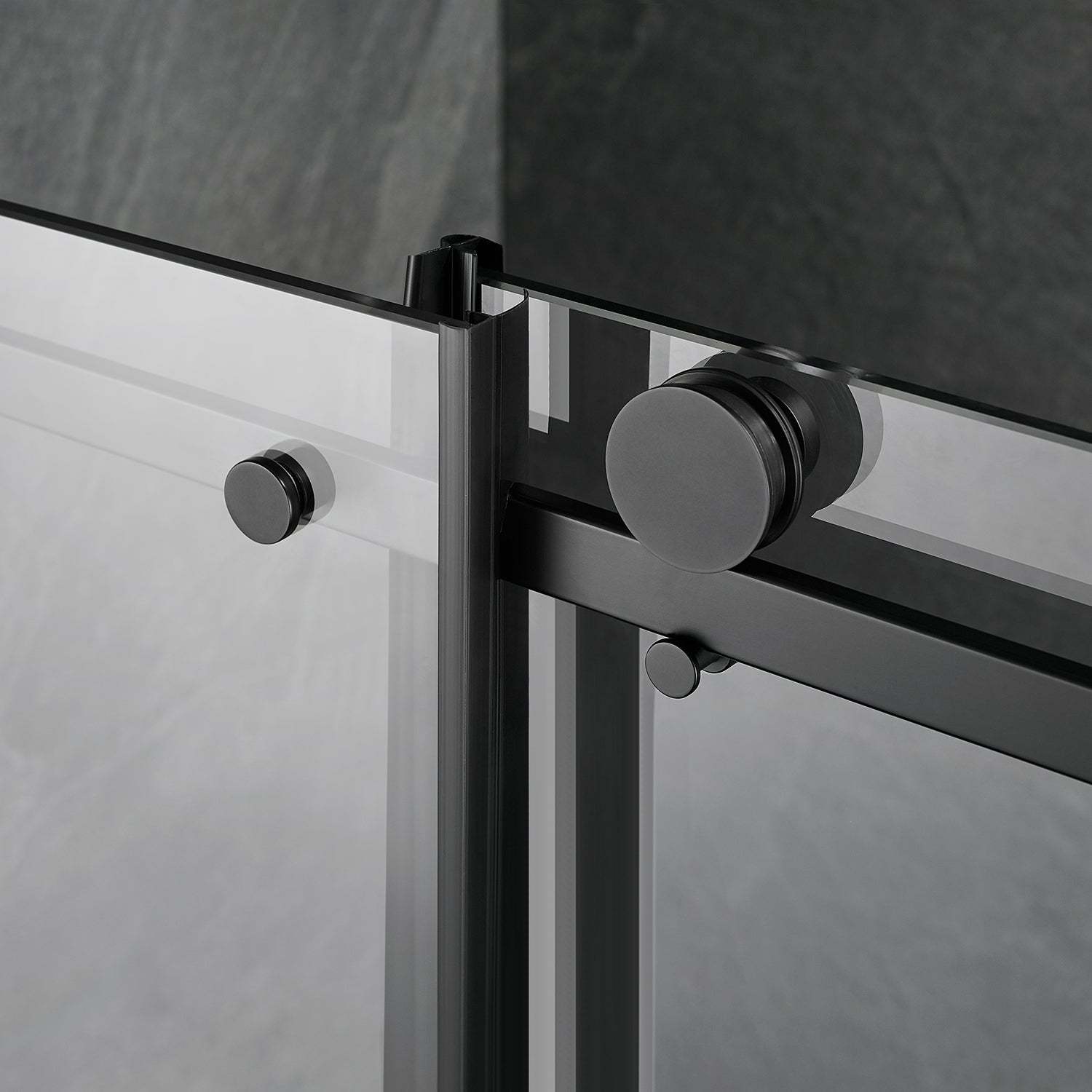 Serene Valley Square Rail Frameless Sliding Shower Door SVSD5003-7274MB, Easy-Clean Coating 3/8" Tempered Glass - 304 Stainless Steel Hardware in Matte Black 68"- 72"W x 74"H-Serene Valley