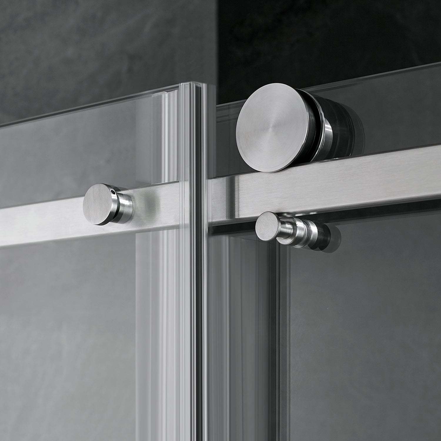 Serene Valley Square Rail Frameless Sliding Shower Door SVSD5003-7274BN, Easy-Clean Coating 3/8" Tempered Glass - 304 Stainless Steel Hardware in Brushed Nickel 68"- 72"W x 74"H-Serene Valley