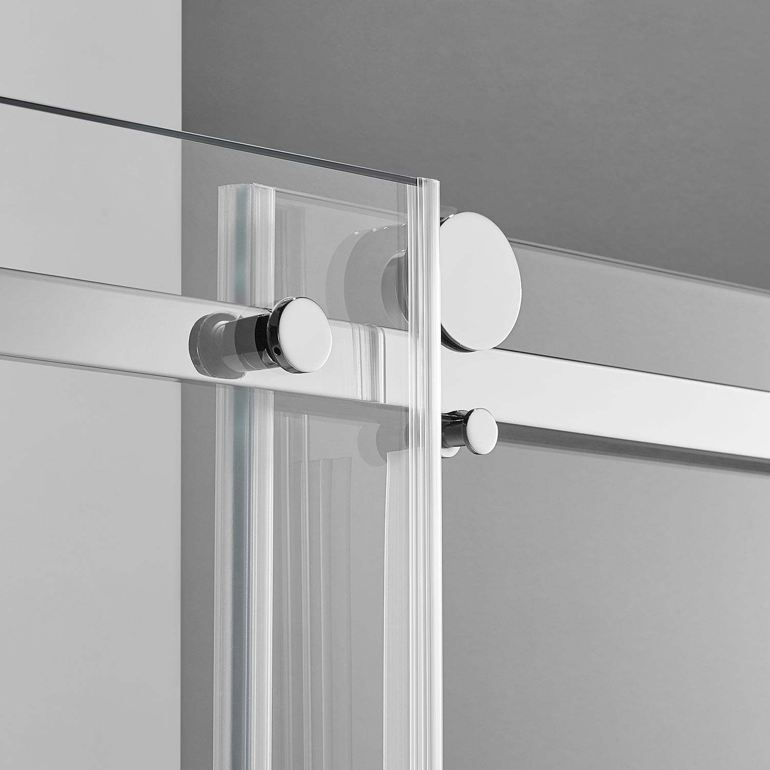 Serene Valley Square Rail Frameless Sliding Shower Door SVSD5003-7274CH, Easy-Clean Coating 3/8" Tempered Glass - 304 Stainless Steel Hardware in Chrome 68"- 72"W x 74"H-Serene Valley