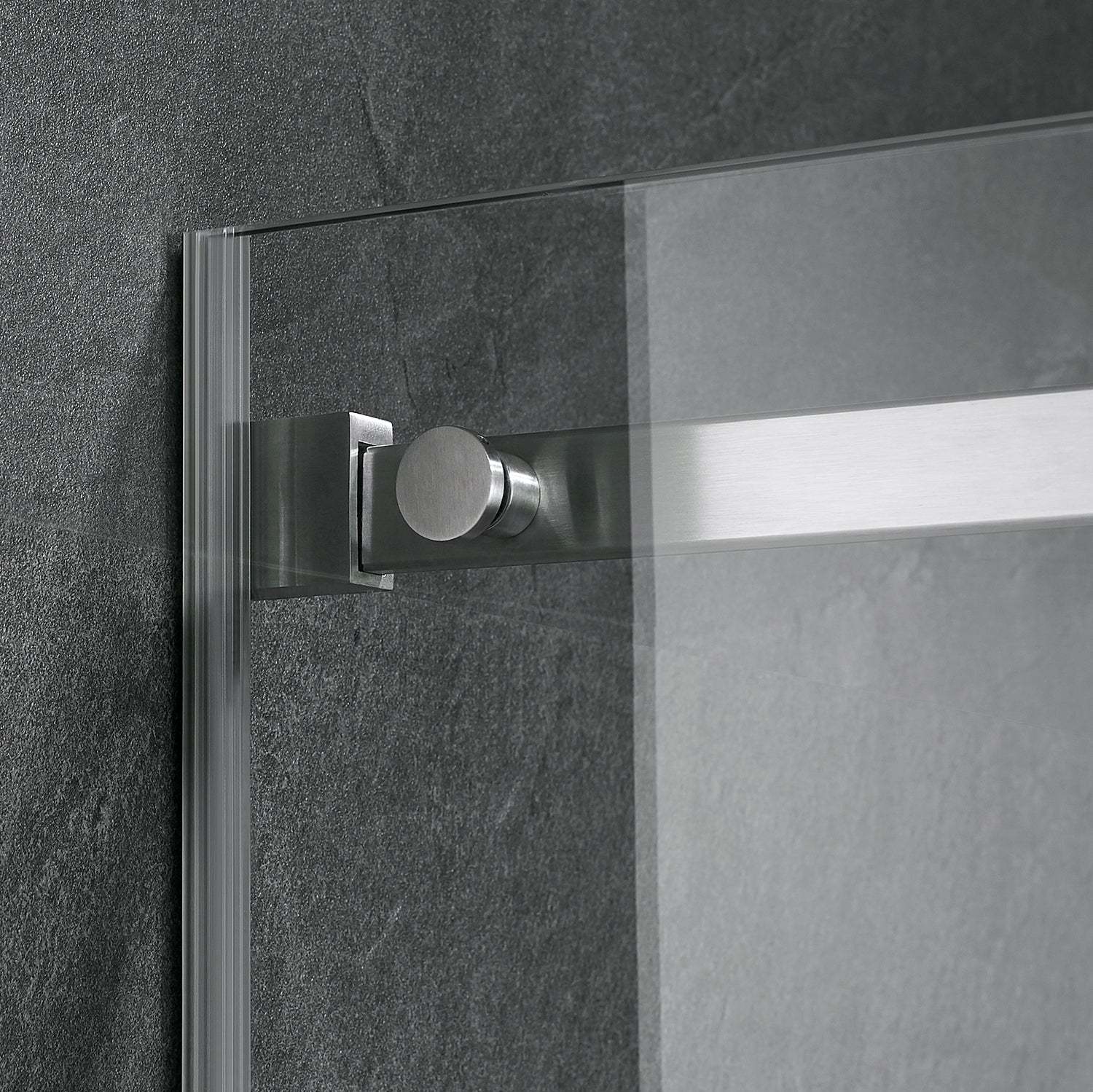 Serene Valley Square Rail Frameless Sliding Shower Door SVSD5003-7274BN, Easy-Clean Coating 3/8" Tempered Glass - 304 Stainless Steel Hardware in Brushed Nickel 68"- 72"W x 74"H-Serene Valley