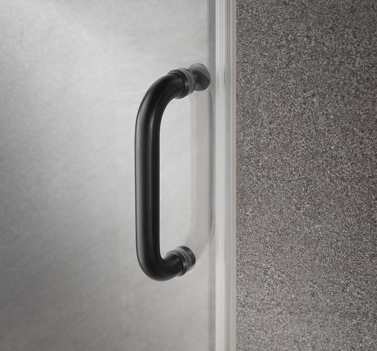 Serene Valley Frameless Hinged Shower Door SVSD5004-2472MB, 3/8" Tempered Glass with Easy-Clean Coating, 304 Stainless Steel Hardware in Matte Black 24"W x 72"H-Serene Valley