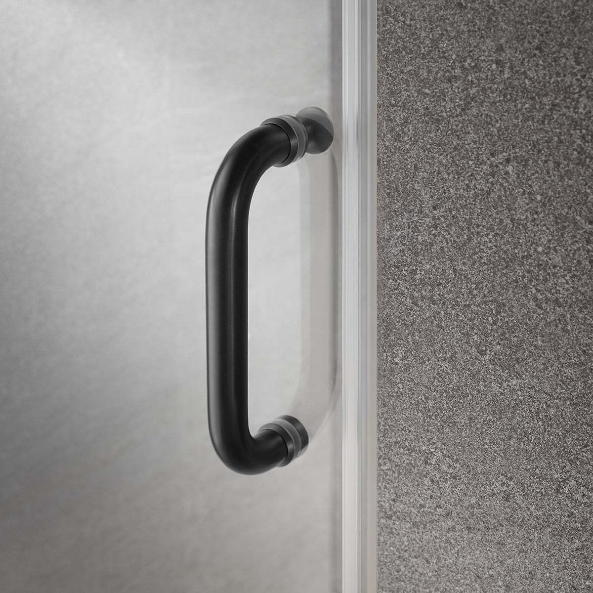 Serene Valley Frameless Hinged Shower Door SVSD5004-3072MB, 3/8" Tempered Glass with Easy-Clean Coating, 304 Stainless Steel Hardware in Matte Black 30"W x 72"H-Serene Valley