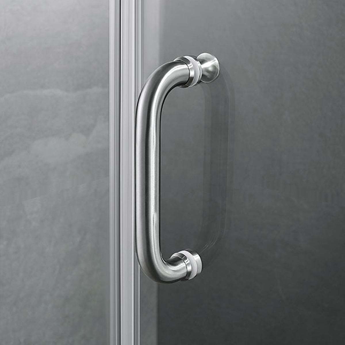 Serene Valley Frameless Hinged Shower Door with Inline Panel SVSD5004-5972BN, 3/8" Tempered Glass with Easy-Clean Coating, 304 Stainless Steel Hardware in Brushed Nickel 59"W x 72"H-Serene Valley