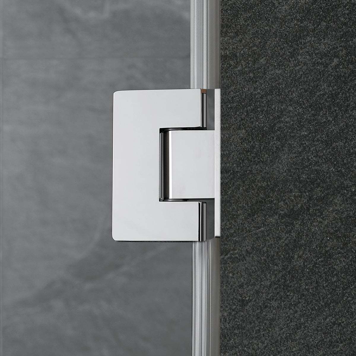 Serene Valley Frameless Hinged Shower Door with Inline Panel SVSD5004-5972CH, 3/8" Tempered Glass with Easy-Clean Coating, 304 Stainless Steel Hardware in Chrome 59"W x 72"H-Serene Valley