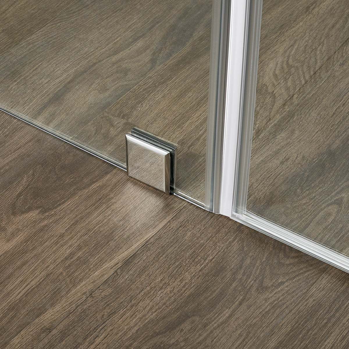 Serene Valley Frameless Hinged Shower Door with Inline Panel SVSD5004-5972CH, 3/8" Tempered Glass with Easy-Clean Coating, 304 Stainless Steel Hardware in Chrome 59"W x 72"H-Serene Valley