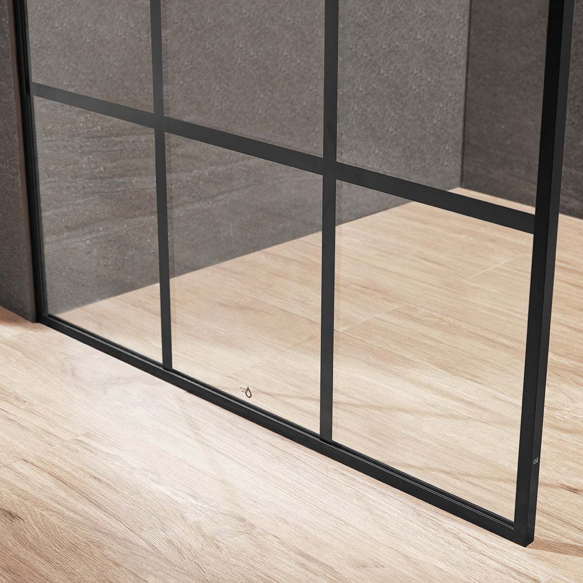 Serene Valley Stand-Alone Shower Screen SVSD5007-3474MB, 3/8" Tempered Glass with Easy-Clean Coating, Premium 304 Stainless Steel Construction with Reversible Installation, Matte Black Finish-Serene Valley
