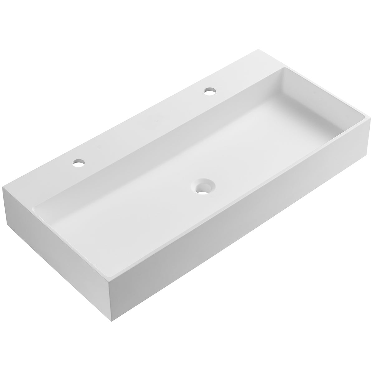 Serene Valley Bathroom Sink, Wall-Mount Install or On Countertop, 47" with Single Faucet Hole, Solid Surface Material for Max Elegance-Serene Valley