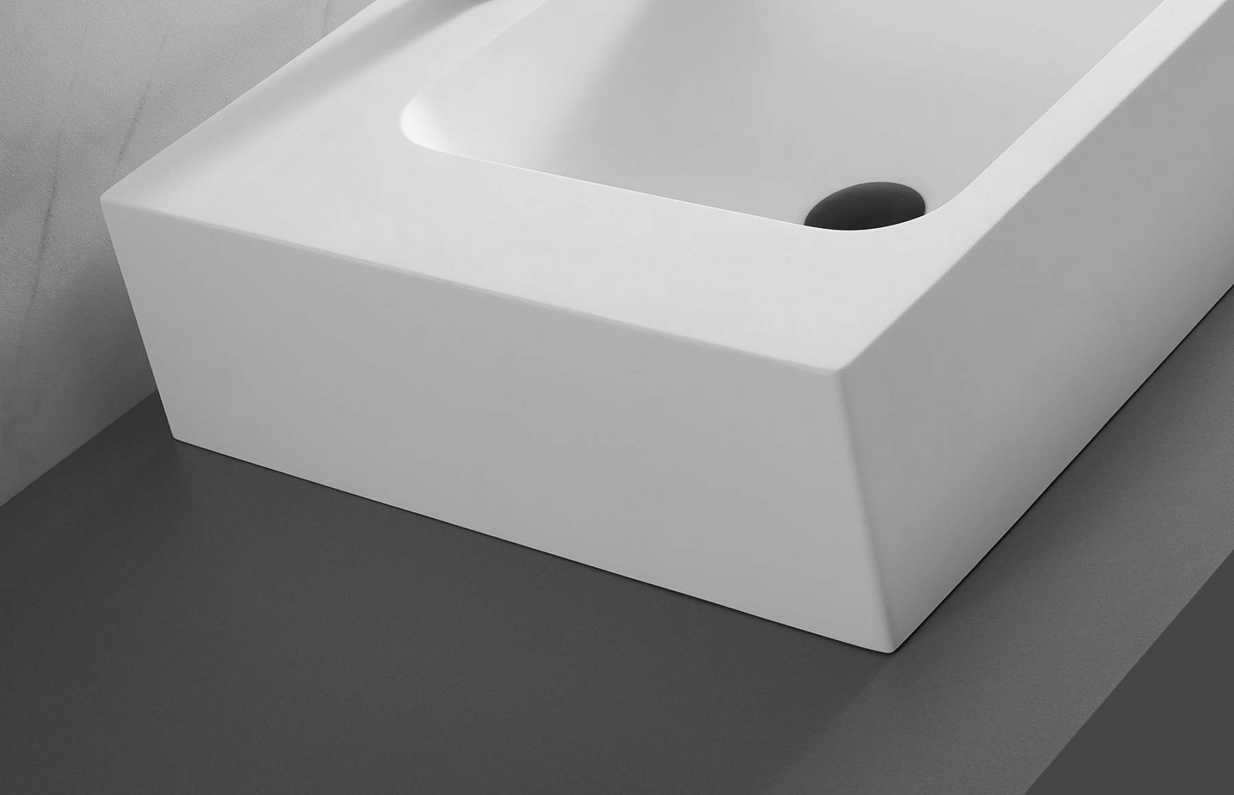 Bathroom Sink, Solid Surface Material, Wall-Mount or Countertop Install, 26" with Single Faucet Hole in Matte White， SVWS602-26WH-Serene Valley