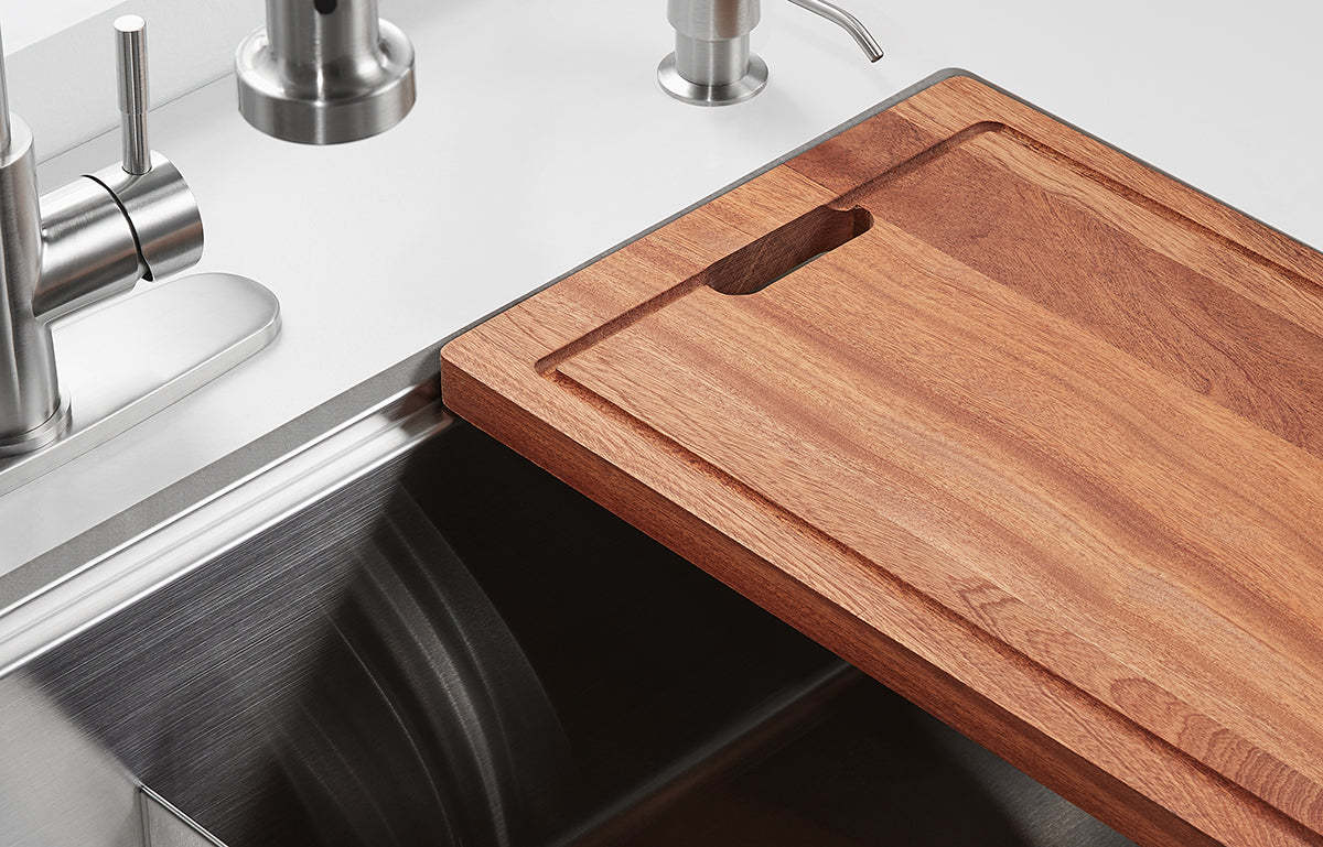 Serene Valley Workstation Kitchen Sink, 36-inch Double-Bowl Undermount, Cutting Board, Unique Thin Divider and Heavy-Duty Grids UDWG3622R-Serene Valley