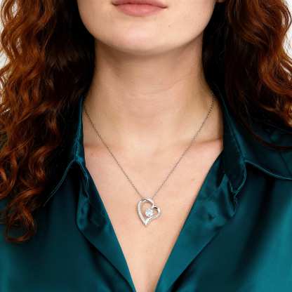 925 Sterling Silber Herz Halskette - An Meine geliebte Mama-Geschenk mit Nachrichtenkarte 