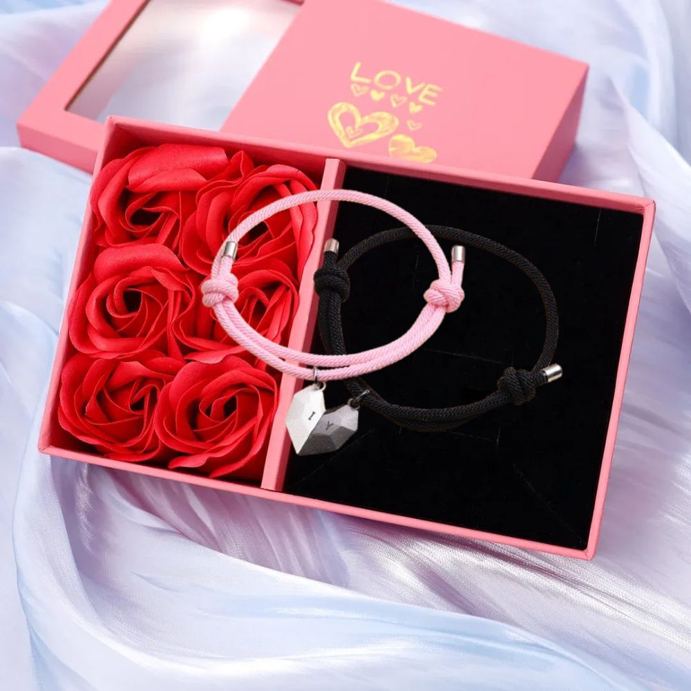 Personalisierte Buchstabe Paar Herz Magnet Armbänder