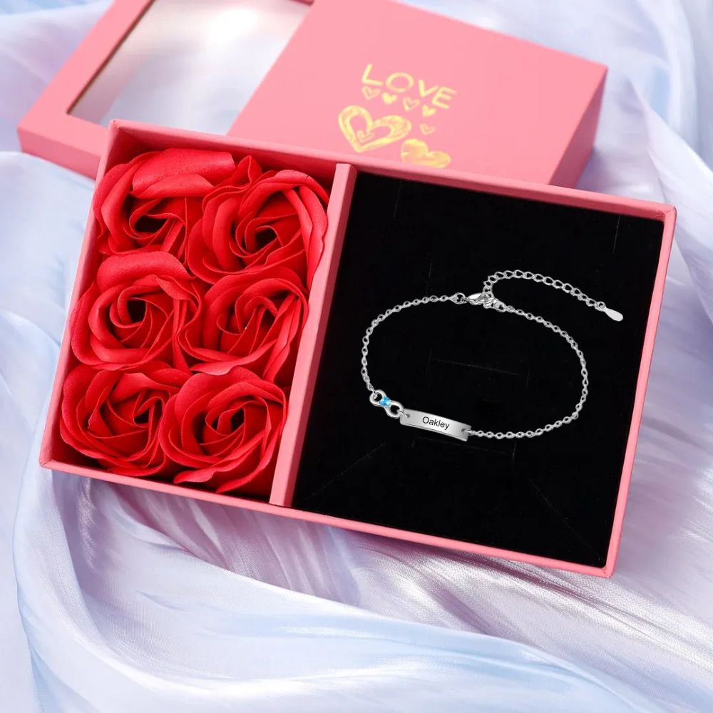 Personalisiertes 1-6 Namen Infinity Armband mit 1-6 Geburtssteinen