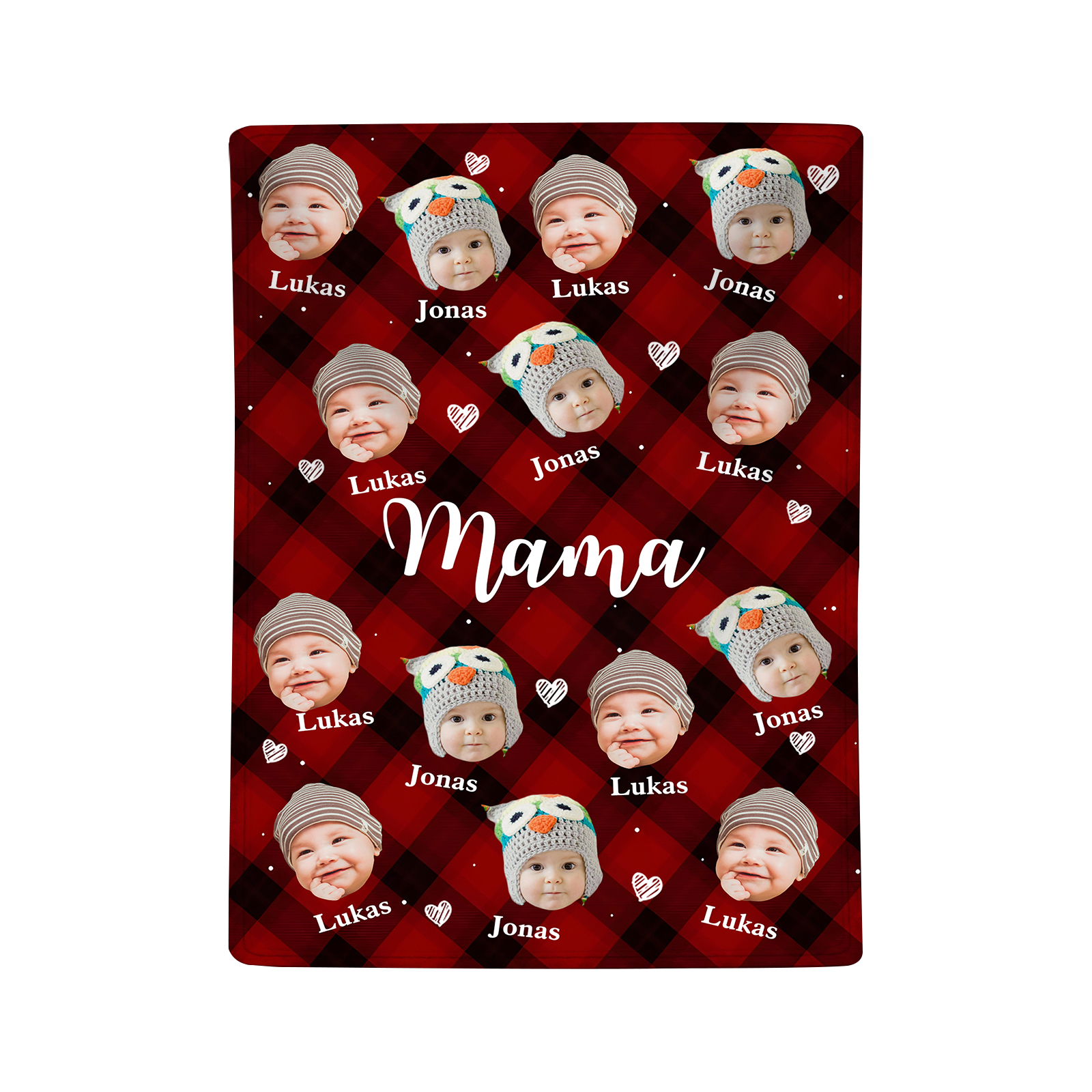Personalisierte mit Foto & Name Flanell-Decke – Kuschelige & Herzliche Geschenkidee für Mama/Oma