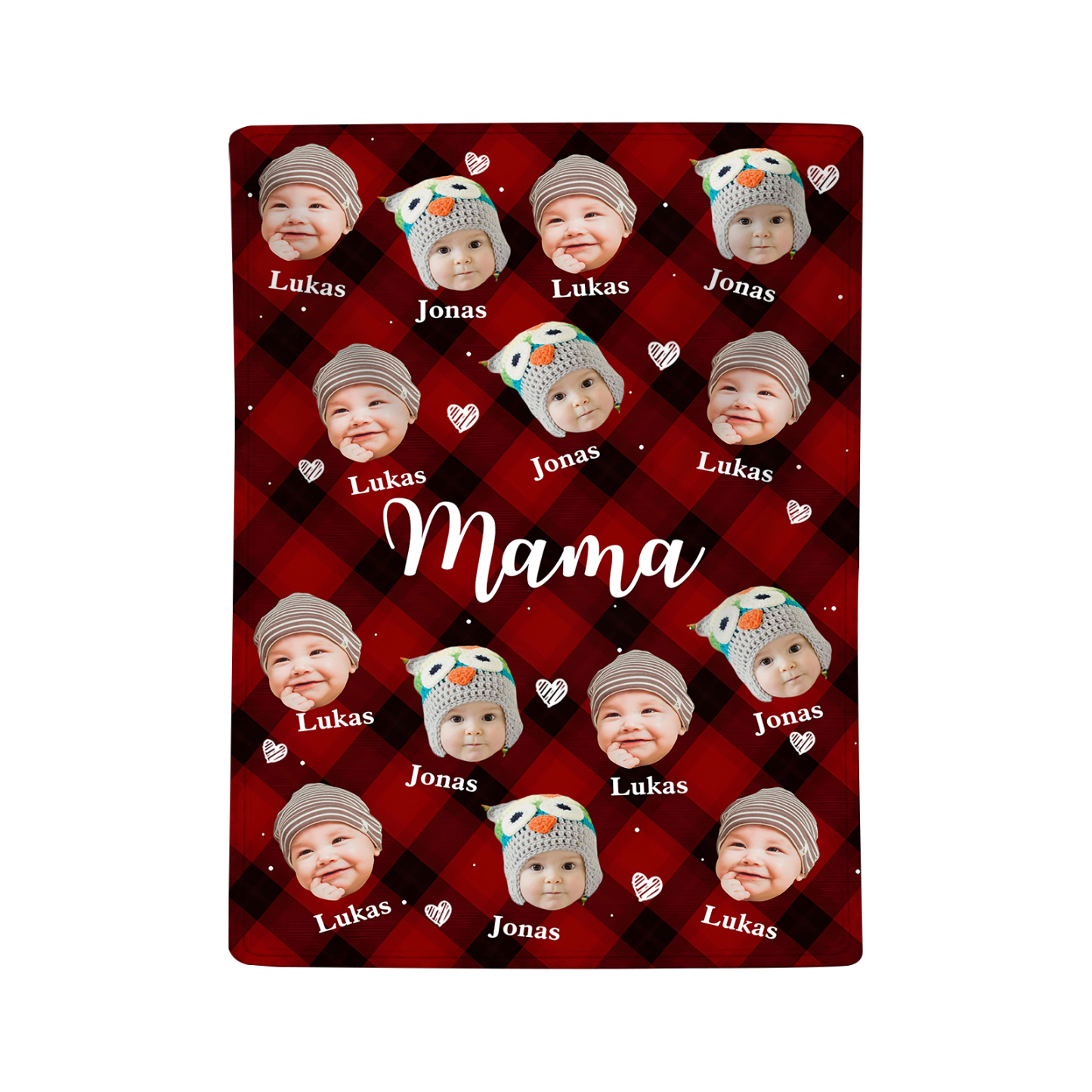 Personalisierte mit Foto & Name Flanell-Decke – Kuschelige & Herzliche Geschenkidee für Mama/Oma