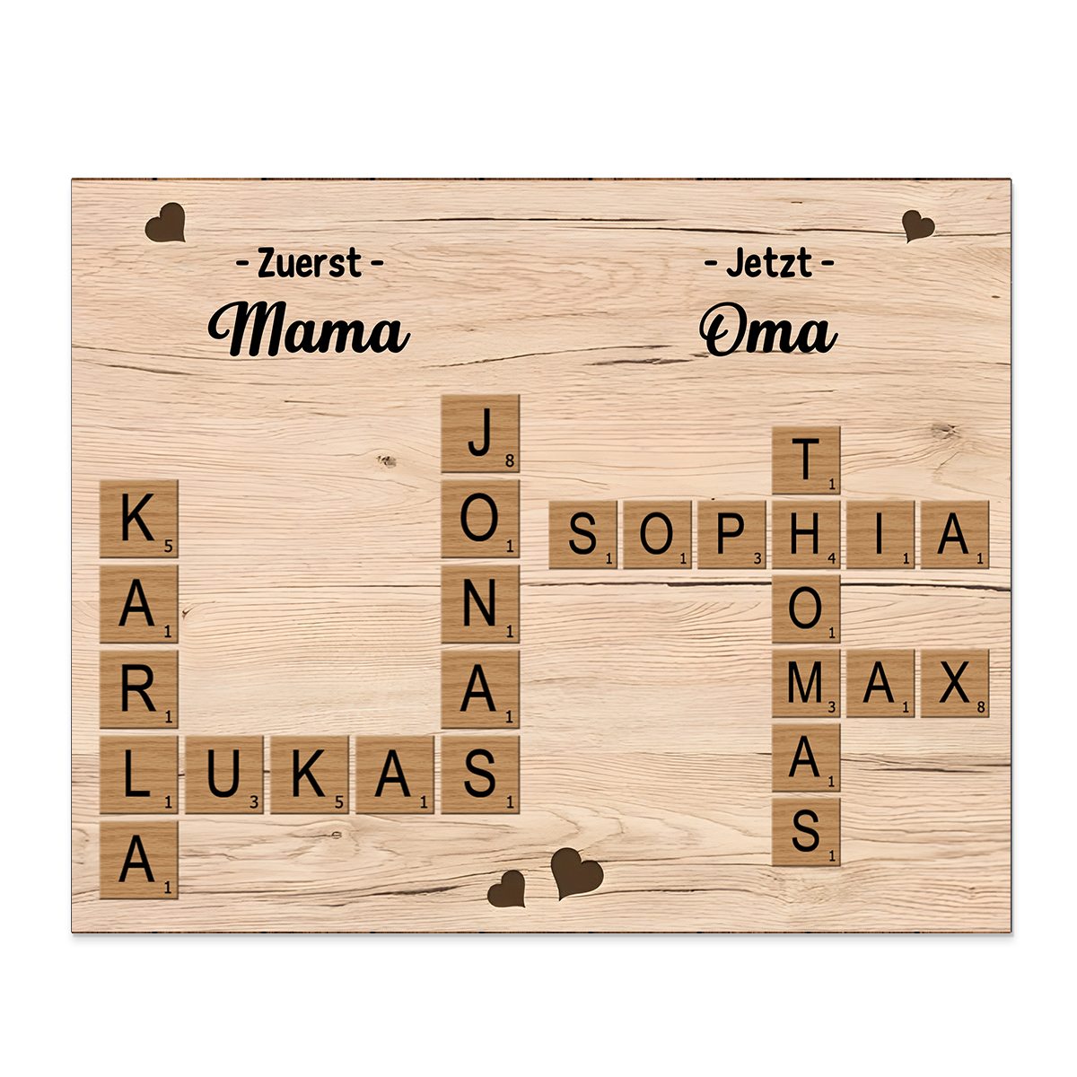 Holz Deko-Personalisierbarer 1-6 Namen-Unsere Mutter- Ornament Holzdekoration