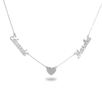 Personalisierte 2 Namen mit Gravuren Herz Halskette