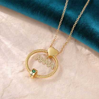 Personalisierte 1-6 Name Gravur MAMA Halskette mit 1-6 Geburtsstein