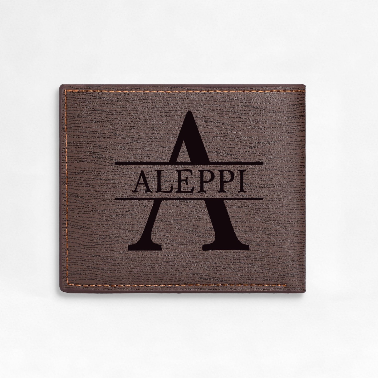 Personalisierte Herren‑Geldbörse mit Foto‑Gravur oder Monogramm Slim Bifold