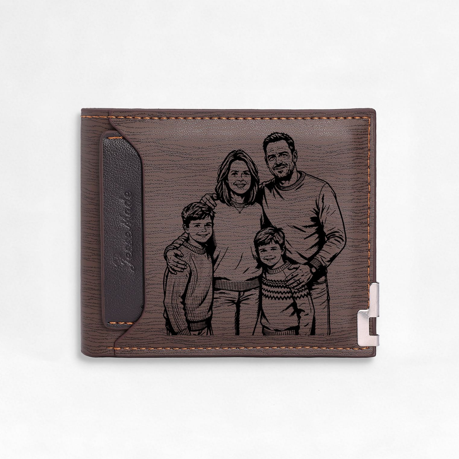 Personalisierte Herren Geldbörse mit Fotogravur und Monogramm