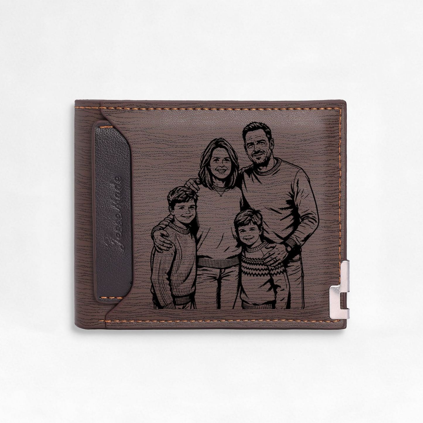 Personalisierte Herren Geldbörse mit Fotogravur und Monogramm – schlankes Geschenk für Papa, Partner oder ihn