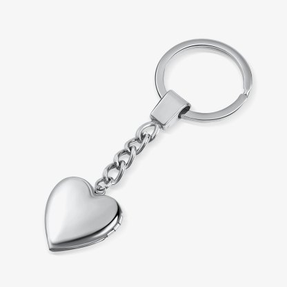 Personalisierbar 2 Fotos Herz Medaillon Schlüsselanhänger Geschenk für Familie