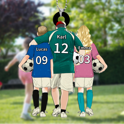 Personalisierter Acryl-Anhänger mit Fußball-Motiv für Familie