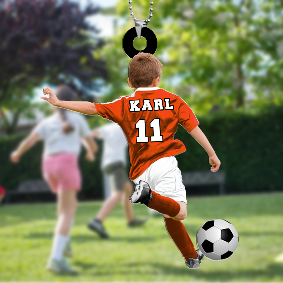 Personalisierter Acryl-Anhänger mit Fußball-Motiv für Man