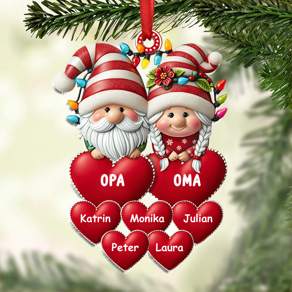 Personalisierte 1-8 Namen Weihnachtsornament Anhänger für Oma
