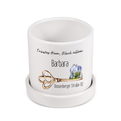 Personalisierbarer Name & 2 Texte & Foto Liebespaar Blumentopf Einweihungsgeschenk Geschenk für ein neues Zuhause