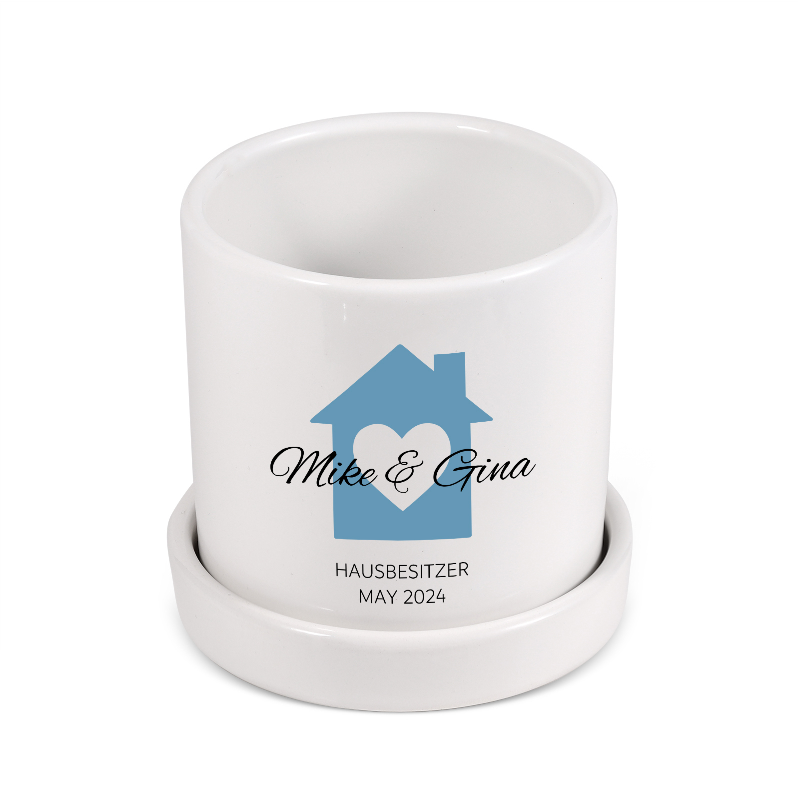 Personalisierbarer 1 Name & Text & Datum Liebespaar Blumentopf Einweihungsgeschenk Geschenk für ein neues Zuhause