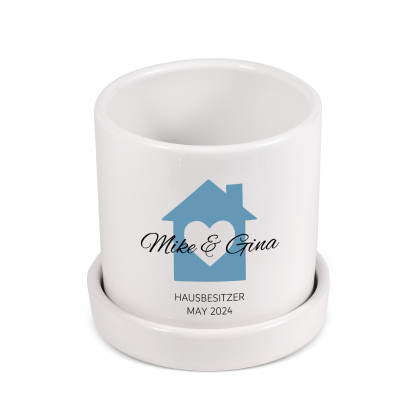 Personalisierbarer 1 Name & Text & Datum Liebespaar Blumentopf Einweihungsgeschenk Geschenk für ein neues Zuhause