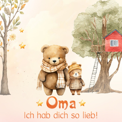 Personalisierter 1 Name Gravur OMA Halskette mit 1 Geburtsstein-Oma Ich hab dich so lieb-Geschenk mit Nachrichtenkarte