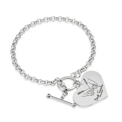 Personalisierte 2 Namen Edelstahl Armband für meine beste Freundin Du wirst immer für mich da sein – Geschenk mit Nachrichtkarte